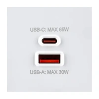 Накладка розетки USB A+C 65W, Белый бархат Brionilux серия G Plast (GPN024WH)