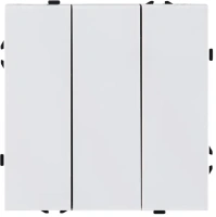 Трехклавишный выключатель 10А/250В Белый бархат Brionilux серия Z (ZG710WG)