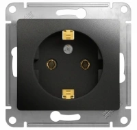 Розетка с заземлением 16А Systeme Electric Glossa, антрацит GSL000743