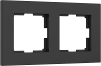 Рамка из пластика на 2 поста Werkel Slab черный матовый W0022908