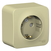 Розетка с заземляющим контактом и шторками с изолирующей пластиной 16A 250В Systeme Electric Blanca BLNRA011117, Бежевый