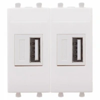 USB зарядка2 порта тип А 2100х2 mA белая DKC Avanti 4400542