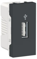 USB коннектор - узкая цвет антрацит NU342954 Schneider Unica New