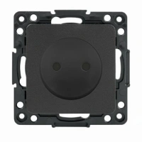 Розетка со шторками б/з черная EKF EZR10-022-10