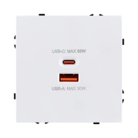 Розетка USB A+C 65W, белый бархат Brionilux серия Z (ZG024WH)
