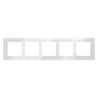 Рамка стеклянная 5-поставая Voltum S70 белый глянцевый VLS110501