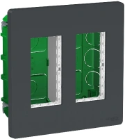 Блок скрытой установки 2х2 Unica Systeme+ Schneider Electric NU172454 антрацит
