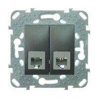 Розетка телефонная 2хRJ11 4 контакта Schneider Unica MGU5.9090.12ZD