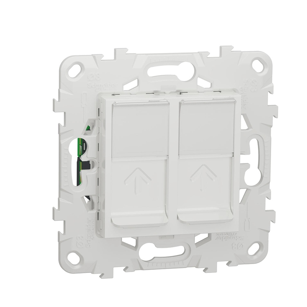 Розетка компьютерная RJ45 двойная категории 6 UTP Unica New Schneider Electric белый NU542418