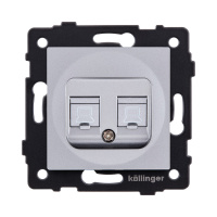 Розетка двойная Ethernet RJ45 Cat.5, серый Kollinger REA-015GY для Aspekt, Eleganz, Reflex