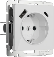 Розетка usb тип а+с Werkel акрил белый винтовая клемма (W1171741)