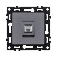 Розетка Ethernet RJ45 Cat.6, серый Kollinger Asthetik AS-017GY