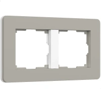 Рамка 2-постовая Werkel Split дымчатый-белый, soft-touch W0023067