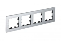 Рамка 4-постовая Systeme Electric AtlasDesign Nature, металл серебро ATN312104