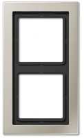 Рамка двухместная цвет нержавеющая сталь Jung LS990 ESD2982
