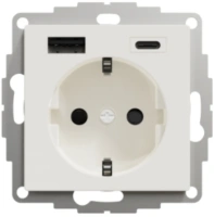 Розетка силовая 16А с 2 USB A+С, 3 A, Merten Systeme M Schneider Electric полярно-белый MTN2367-0319