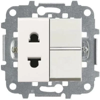 Розетка с выкл. 1-клав. белый ABB Zenit 2CLA210100N1101|2CLA213501N1101|2CLA227190N1001