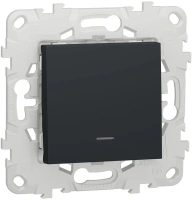 Переключатель 1-клавишный с подсветкой схема 6а Unica NEW Schneider Electric антрацит NU520354N