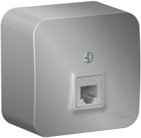 Розетка телефонная RJ11 с изолирующей пластиной Systeme Electric Blanca BLNIA011003, Алюминий