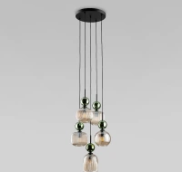 Подвесной светильник со стеклянными плафонами TK Lighting 11149 Sophia Green Cognac