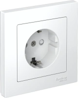 Розетка Systeme Electric AtlasDesign с заземлением со шторками, 16А, в сборе, быстрозажим. клем., БЕЛЫЙ ATN000144S