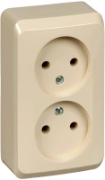 Розетка двойная без заземления 16А Systeme Electric Etude, кремовый PA16-005K