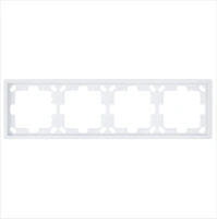 Рамка серия FD 4-постовая, цвет белый глянцевый Jasmart FD1004W