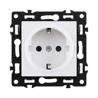 Розетка штепсельная 16A/250 В, белый бархат Brionilux серия G (GP014WH)