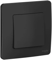 Одноклавишный выключатель скрытой установки 10А 250В Systeme Electric Blanca BLNVS010106, Антрацит