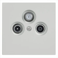 Розетка TV+FM+SAT Φ9.5mm проходная с накладкой, цвет матовый Тауп (soft touch) Jasmart FD6207PTM
