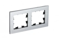 Рамка 2-постовая Systeme Electric AtlasDesign Nature, металл серебро ATN312102