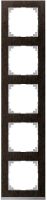 Рамка 5-постовая Schneider Electric M-Pure Merten Systeme M, венге/алюминий MTN4050-3671