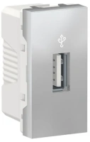 USB коннектор - узкая цвет алюминий NU342930 Schneider Unica New