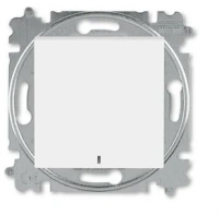 Выключатель 1-клав. + подс. ABB Levit белый - ледяной 2CHH590146A6001