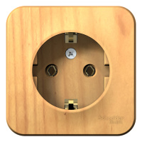 Розетка с заземляющим контактом без шторок с изолирующей пластиной 16A 250В Systeme Electric Blanca BLNRA010115, Ясень