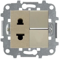 Розетка с выкл. 1-клав. шампань ABB Zenit 2CLA210100N1901|2CLA213501N1901|2CLA227190N1001