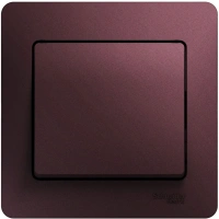 Выключатель 1-клавишный Systeme Electric Glossa,сх.1,10AX, в сборе, БАКЛАЖАНОВЫЙ GSL001112