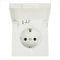 Розетка SCHUKO© с крышкой и защитными шторками 16A 250V~ 2P+T, цвет Сахара Jasmart FD5505SH