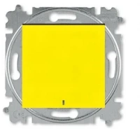 Выключатель 1-клав. + подс. ABB Levit жёлтый - дымчатый чёрный 2CHH590146A6064