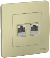 Розетка компьютерная RJ45 скрытой установки двойная Systeme Electric Blanca BLNIS045457, Бежевый
