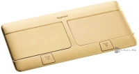 Выдвижной розеточный блок Legrand Mosaic, DLP IP 40, напольная, для столов и мебели, 4 поста, 4+4 модуля, цвет - латунь