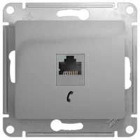 Розетка телефонная RJ11 Systeme Electric Glossa, алюминий GSL000381T