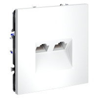 Розетка компьютерная двойная RJ45+RJ45 кат.6 Voltum S70 пластик белая Soft touch (VLS060202)