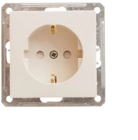 Розетка с заземлением со шторками 16А Systeme Electric W59, слоновая кость RS16-152-2-86