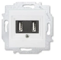 Розетка зарядка usb 2 порта ABB Levit белый 2CHH290040A6003