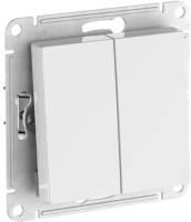 Выключатель 2-клавишный Systeme Electric AtlasDesign AQUA, IP44, сх.5, 10АХ, мех., быстрозажим. клем., БЕЛЫЙ ATN440151S