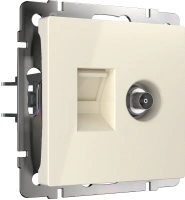 Розетка ТВ+Ethernet RJ-45 6 cat. слоновая кость Werkel Встраиваемые механизмы слоновая кость W1181303