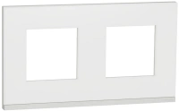 Рамка 2-постовая горизонтальная Unica PURE Schneider Electric МАТОВОЕ СТЕКЛО/белый NU600489