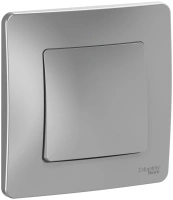 Одноклавишный выключатель скрытой установки 10А 250В Systeme Electric Blanca BLNVS010103, Алюминий