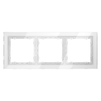 Рамка стеклянная 3-поставая Voltum S70 белый глянцевый VLS110301